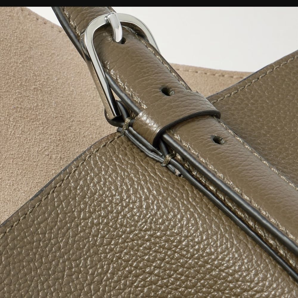Toteme Designer New Taupe Leather Shoulder Bag Purse Italy - Picture 6 of 16